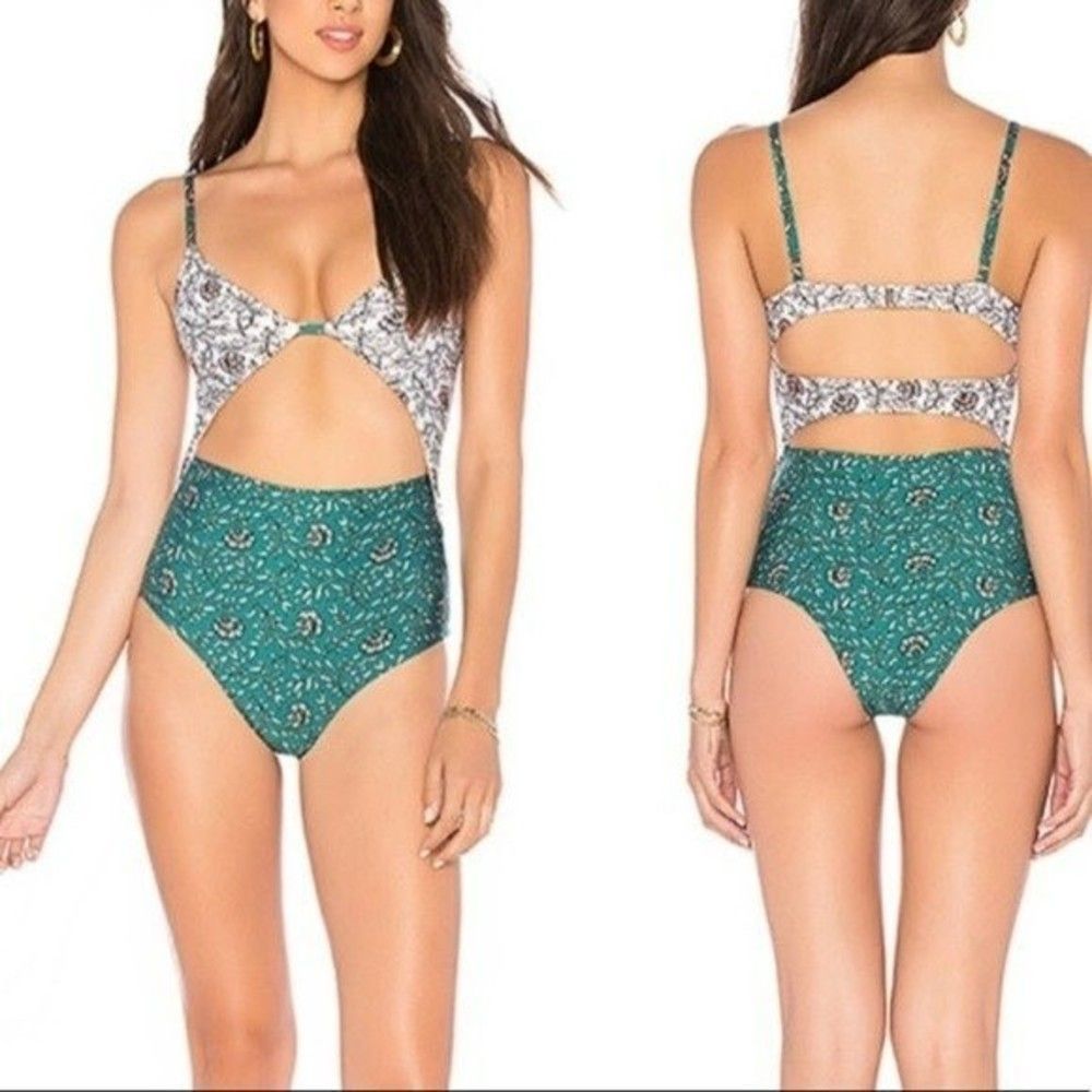 TAVIK Womens Size Small Penelope One Piece in Wild Flower Storm Green